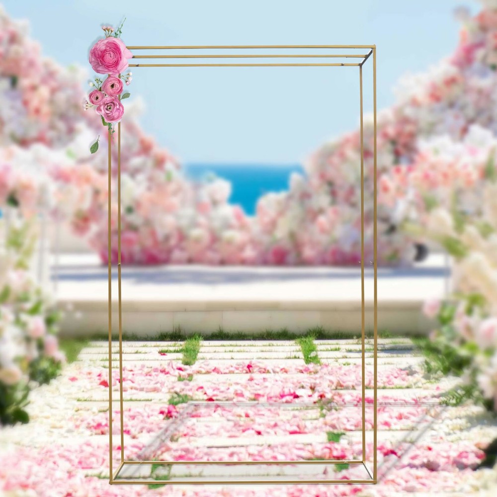 2.8m Gold Wedding Arch Stand for Balloons, Flowers, and Decor