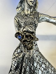 King Arthur & Guinnevere Wedding Pewter /Colbalt Blue Toasting Glasses (set) 2