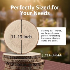 10 Pack of Large Wood Slices – Perfect for Centerpieces & DIY Crafts, 11-13 in