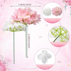 Tigeen 100 Pcs Hydrangea Artificial Flowers Bulk 7.48 Inch Artificial Hydrang…