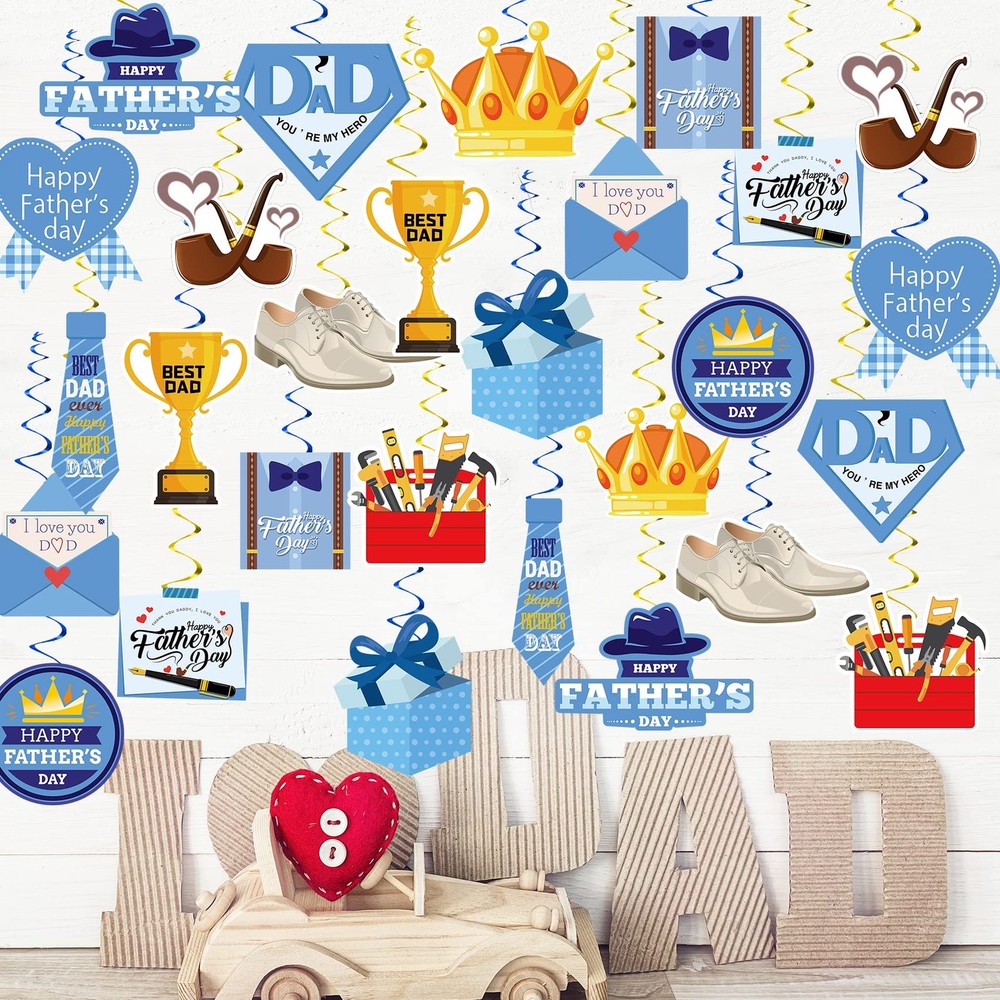 Funnlot Fathers Day Decorations 62PCS Hanging Swirls Father’s Day Decorations fo