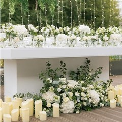 304 PCS Hydrangea Artificial Flowers, Silk Artificial Flowers Heads with White