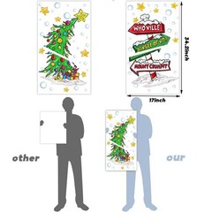 Vellibring Christmas Window Clings Decorations,Extra Large Reusable Decals Ru…
