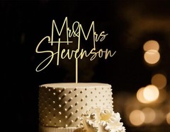 Personalized Wedding Cake topper, Custom wording script cake topper