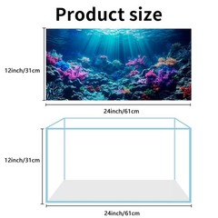 COMSUN 3 Pack Aquarium Background, 24×12 inches Polyester Aquarium Background…