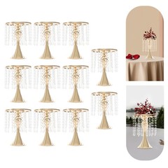 Gold Acrylic & Iron Flower Stand Set 10 PCS Tabletop 10.23 in Tall