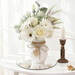12″ Round Mirror Centerpieces Tables 12Pcs Glass Mirror Trays Wedding Party