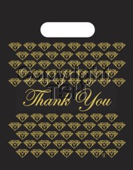 BLACK & GOLD PLASTIC BAGS STORE BAGS JEWELRY BAGS » Thank You » LOT OF 100
