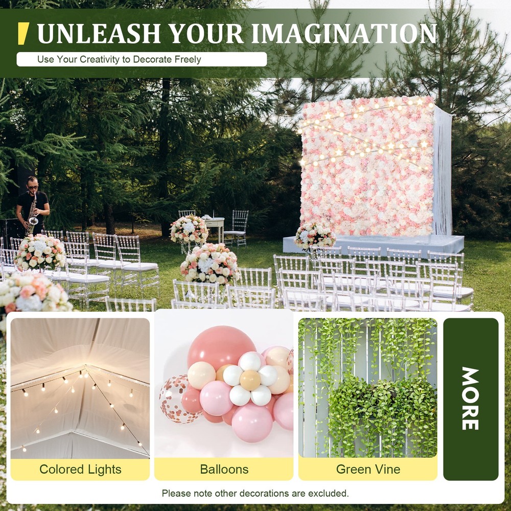 12Pcs Artificial Silk Fabric Flower Wall Panel Banquet Wedding Party Decor