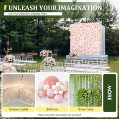 12Pcs Artificial Silk Fabric Flower Wall Panel Banquet Wedding Party Decor