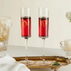 Mr and Mrs Champagne Flutes Set of 2, Engagement Bridal Shower Gifts for Coup…