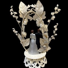 Vintage Mid Century 1960s Wedding Cake Topper Plastic 7″ Coast Novelty HTF