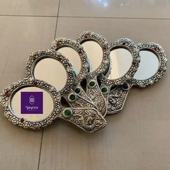 German Silver Handmirrors set of 20 wedding favors Haldi ceremony Indian bride