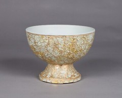 Compote Bowl Vase Ivory Mosaic Round Centerpiece 8″D 5.5″Hi Set/2 FREE SHIPPING