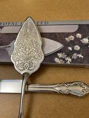 Vtg Royal Limited Cake Knife Pastry Server Silverplated 838/2 Scrolls 2 Pc Box