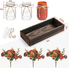 3 Pcs Mason Jar Centerpiece Table Decorations for Dining Table Decor Farmhouse C