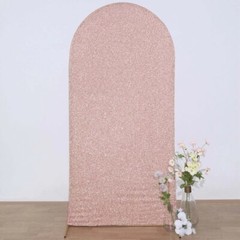 7 ft Fitted Metallic Spandex Round Top Wedding Arch Backdrop STAND COVER Party
