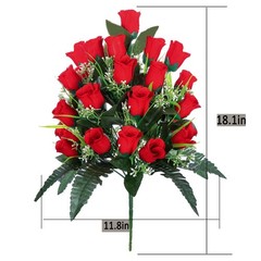 LVXINLI 2 Sets Artificial Cemetery Flowers,Outdoor Grave Decorations Red