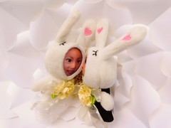 Personalized 3D Faces on Stuffed Toys – Wedding Rabbit Couple
