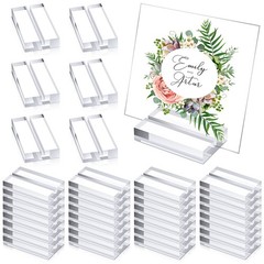 20 Pieces Acrylic Place Card Holders 2 Inch Clear Stands Base with 3 mm Card …
