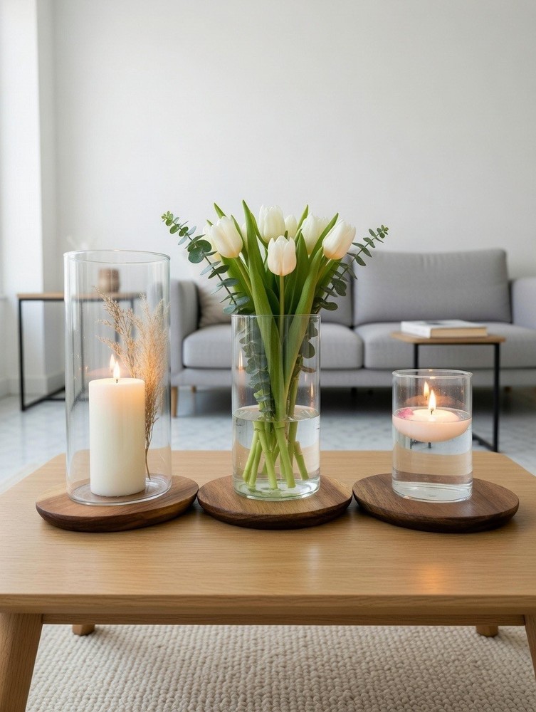 Clear cylinder vases – centerpiece decor, home and office decor