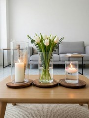 Clear cylinder vases – centerpiece decor, home and office decor