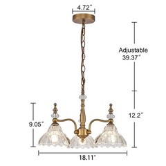 HDDFL Chandelier Light 3 Lights Chandeliers Lamp Modern Pendant Lighting Fixt…
