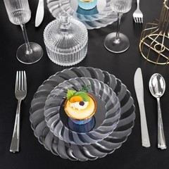 100 Pieces Clear Plastic Plates-6 Inch Plastic Dessert Plates 6 inch,100 Pack