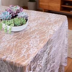 Ziweidue 60 x 120 Inch White Lace Tablecloth 120″ x 60″ (Rectangular),