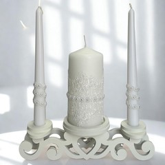 Unity Candle Set for Wedding Ceremony & Reception – 6” Pillar & Two