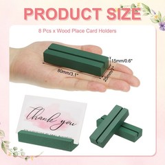 8 Pcs Wood Place Card Holders for Food Signs Green