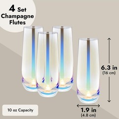 Sparkle and Bash Iridescent Stemless 4 Count (Pack of 1),