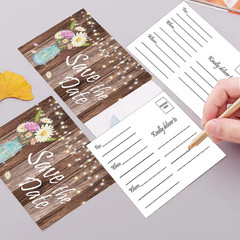4″ X 6″ Rustic save the Date Postcards 50Pcs Birthday Invitation Reminder Cards