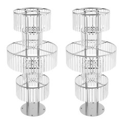 2 PCS 110 cm/43.3 in Tall Crystal Wedding Flower Stand Vase for Party Decor