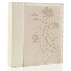 Photo Album 8×10 Clear Pages Pockets Leathe Cover Slip 50 Pockets/1PK, Beige