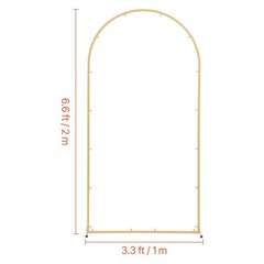Uimoso Wedding Arch Backdrop Stand Metal 6.6ft x 3.3ft Gold Party Stand Decor