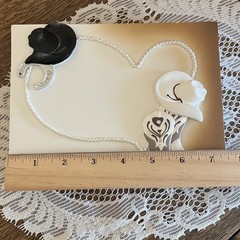 Western Cowboy Wedding Guest Book White Hat Boots Horseshoe Rope 3D Design