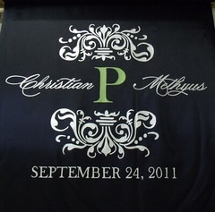 Black Aisle Runner Wedding Isle Runner Black Fabric Runner Personalized Decor