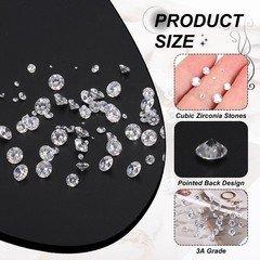 100Pcs Diamond Decoration Cubic Zirconia, 3A CZ Stones 1.0mm Loose Gems, Clear