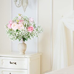 Babys Breath Artificial Flowers,18 Pcs Gypsophila Faux Flowers for 18pcs White