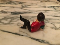 Vintage Cake Topper Boy on a Phone Small Figure 2″ x 2.5”
