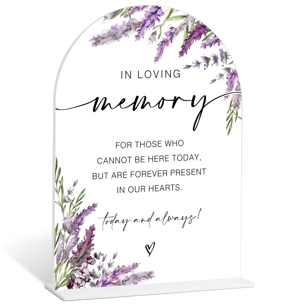 Lavender Wedding Memorial Sign In Loving Memory Table Sign 39″ Personalized