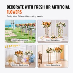 VEVOR 4PCS Column Wedding Flower Stand Cylindrical Display Rack 31.5inch Metal