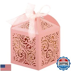 COTOPHER 60Pcs Laser Cut Favor Boxes, 2x2x2.75in Small Gift Boxes for Present