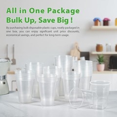 1000 PACK 7 oz Clear Plastic Cups, 7 Ounce Disposable Drinking 7 OZ-1000ct