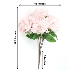 BLUSH 2 Bushes 17″ Silk ARTIFICIAL PEONY FLOWERS Bouquets Wedding Party Supplies
