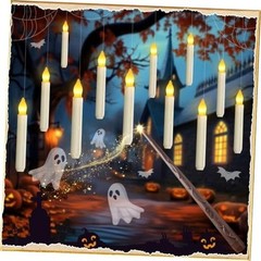 Floating Candle with Wand Remote, 12 Pcs Warm Yellow – 12 PCS with 1 Wand