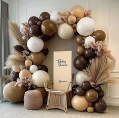 Brown Nude Balloon Arch Kit Double 5inch, 12inch, 18inch, Neutral White