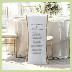 Reserved Memorial Wedding Chair Sign,Wedding Memorial Chair Sign,Linen 15 X 50 I