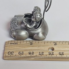 JUST MARRIED Car Bride & Groom Wedding Dinner Setting Pewter Place Card Holder